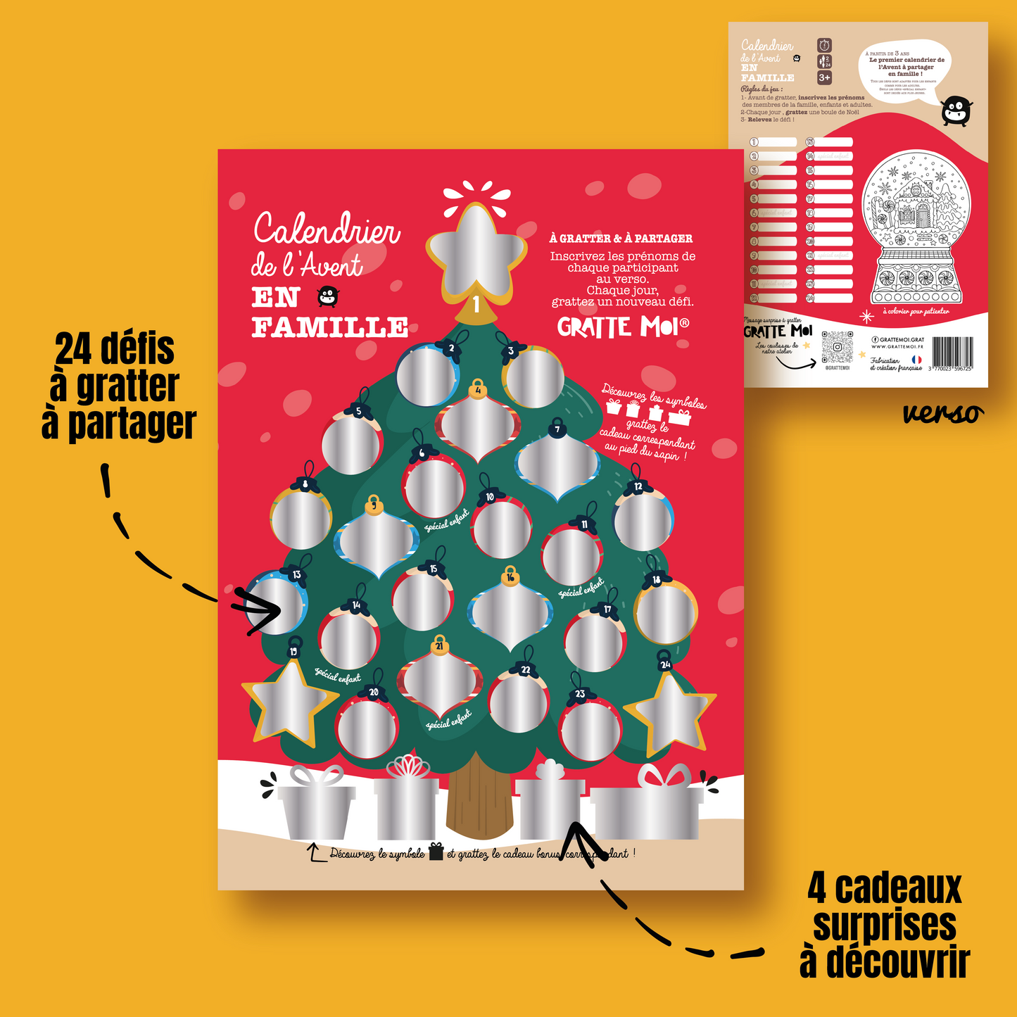 Calendrier de l'avent 2023 à gratter édition Famille - Autours Madame