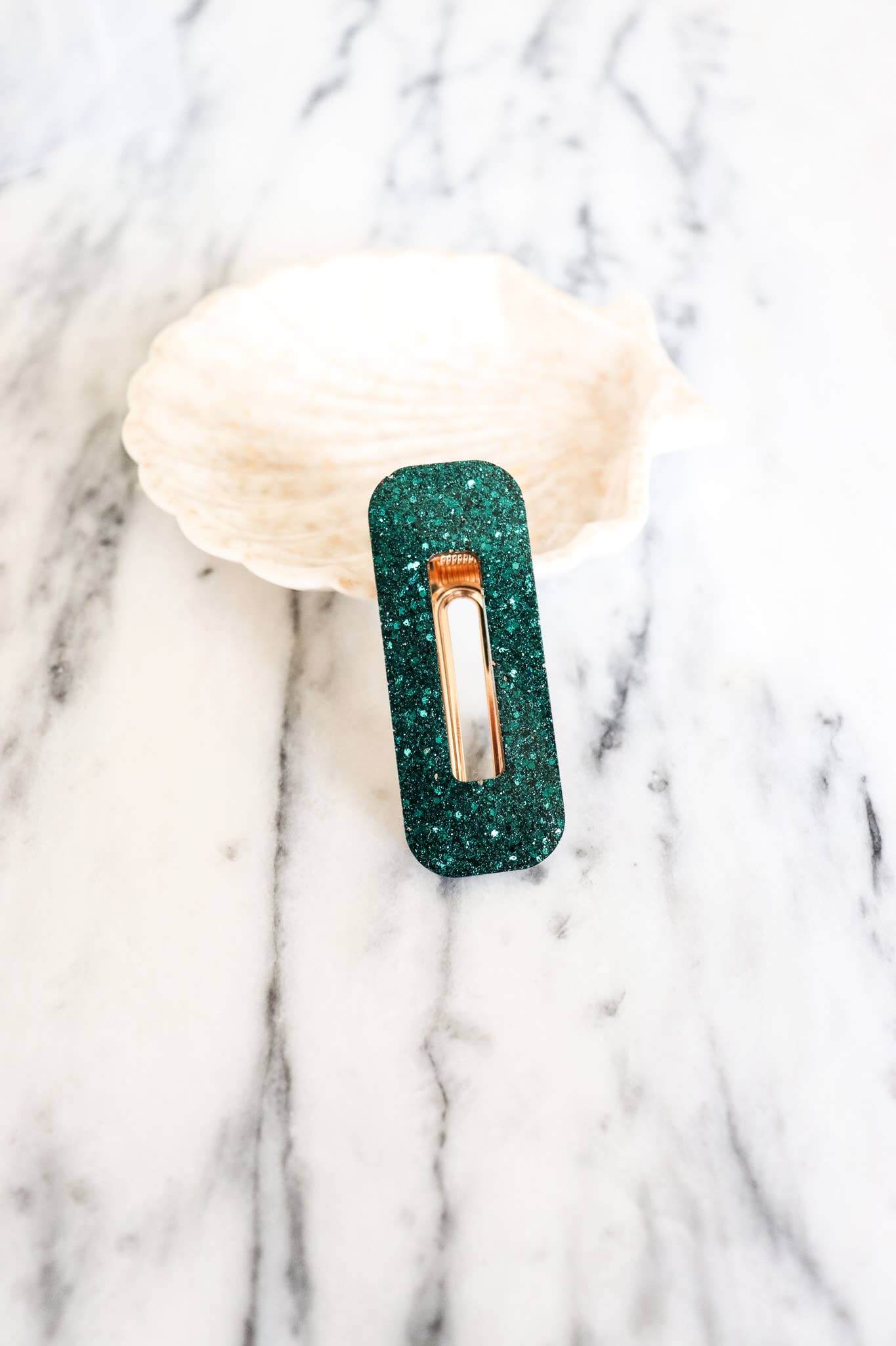 Barrette cheveux paillettes Emeraude - Autours Madame