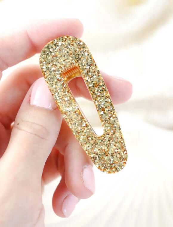 Barrette cheveux triangle paillettes dorées - Autours Madame