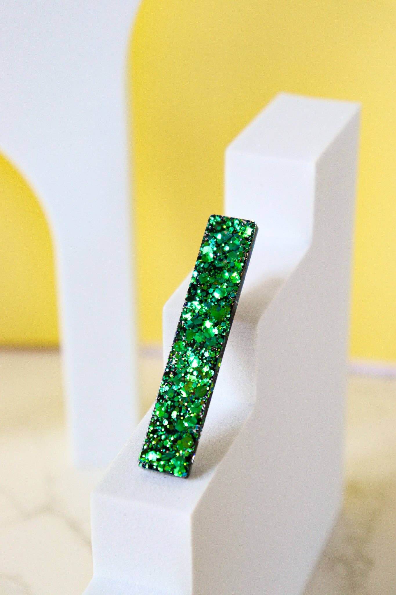 Barrette résine Vert Sapin - Autours Madame