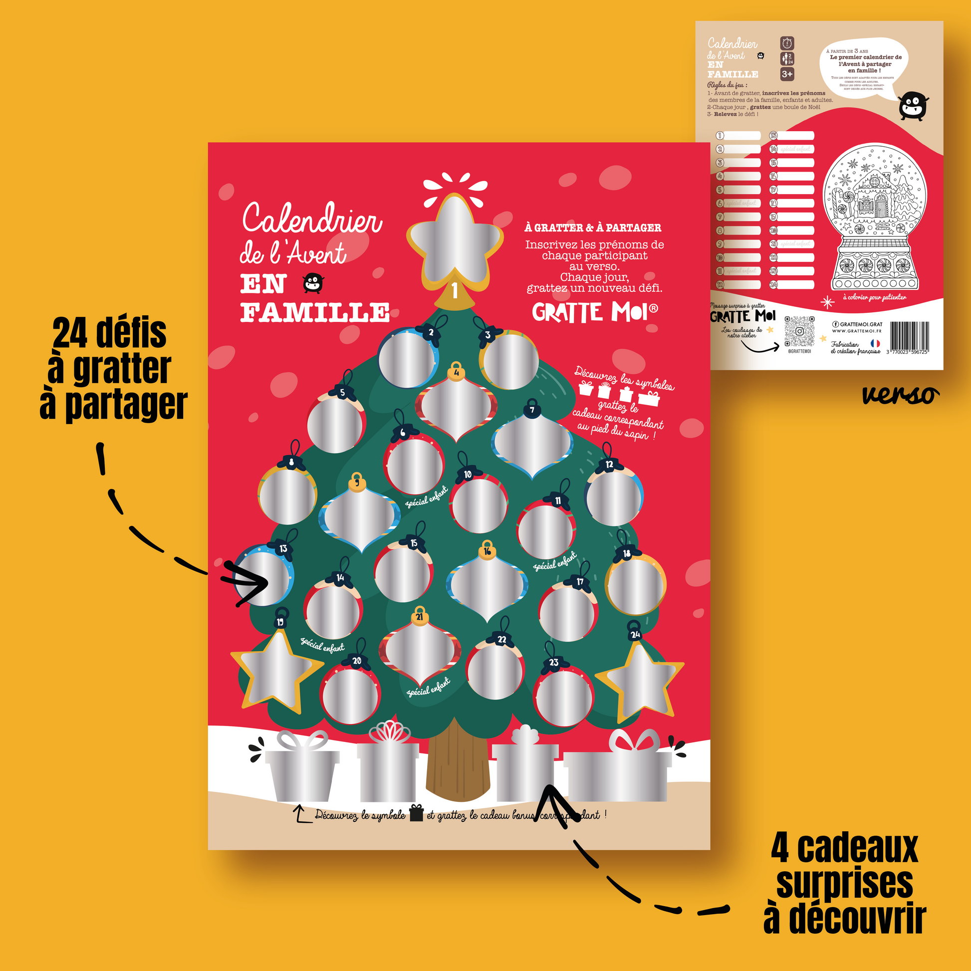 Calendrier de l'avent 2023 à gratter édition Famille - Autours Madame