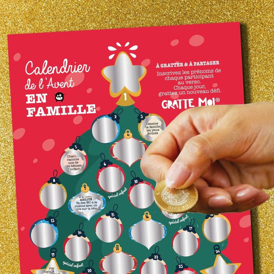 Calendrier de l'avent 2023 à gratter en Famillle - Autours Madame