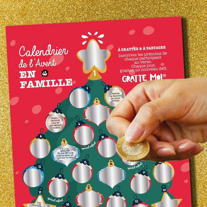 Calendrier de l'avent 2023 à gratter en Famillle - Autours Madame