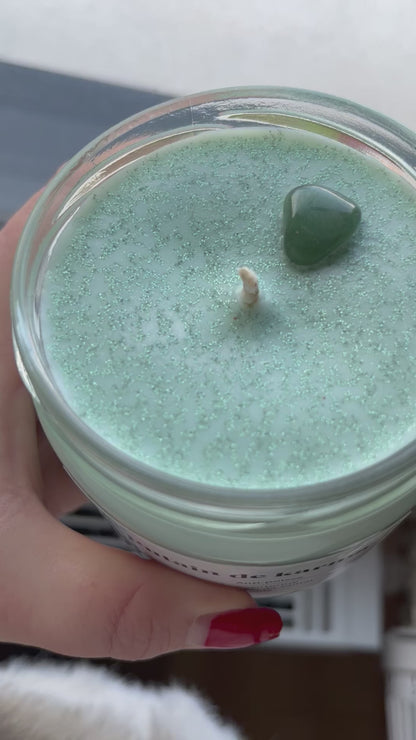 Bougie lithothérapie - Putain de karma | Aventurine "anti-poisse"