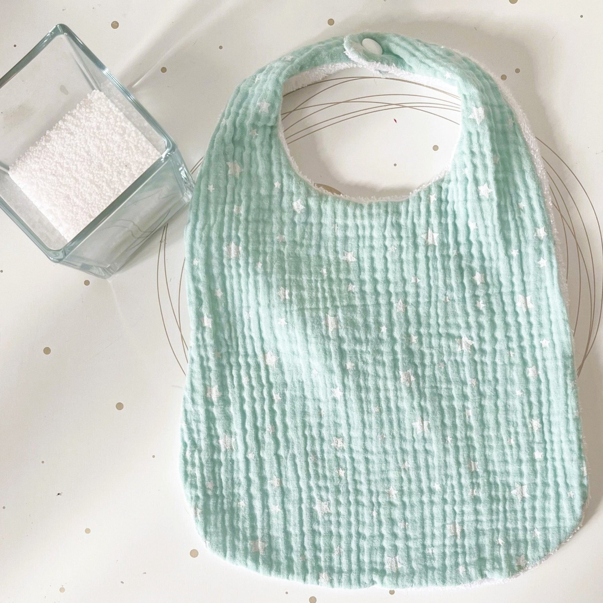 Bavoir Bébé en Gaze de coton Vert d'eau - Autours Madame