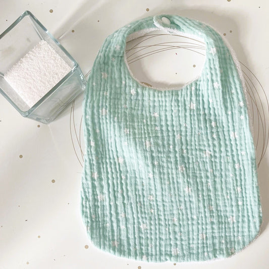 Bavoir Bébé en Gaze de coton Vert d'eau - Autours Madame
