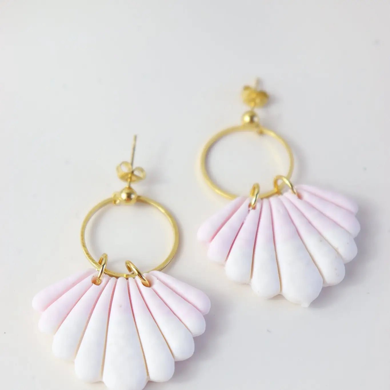 Boucles d'oreilles Isabelle Dégradé blanc et rose - Autours Madame