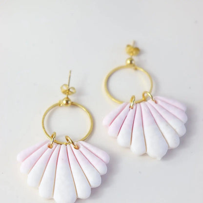 Boucles d'oreilles Isabelle Dégradé blanc et rose - Autours Madame