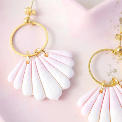 Boucles d'oreilles Isabelle Dégradé blanc et rose - Autours Madame