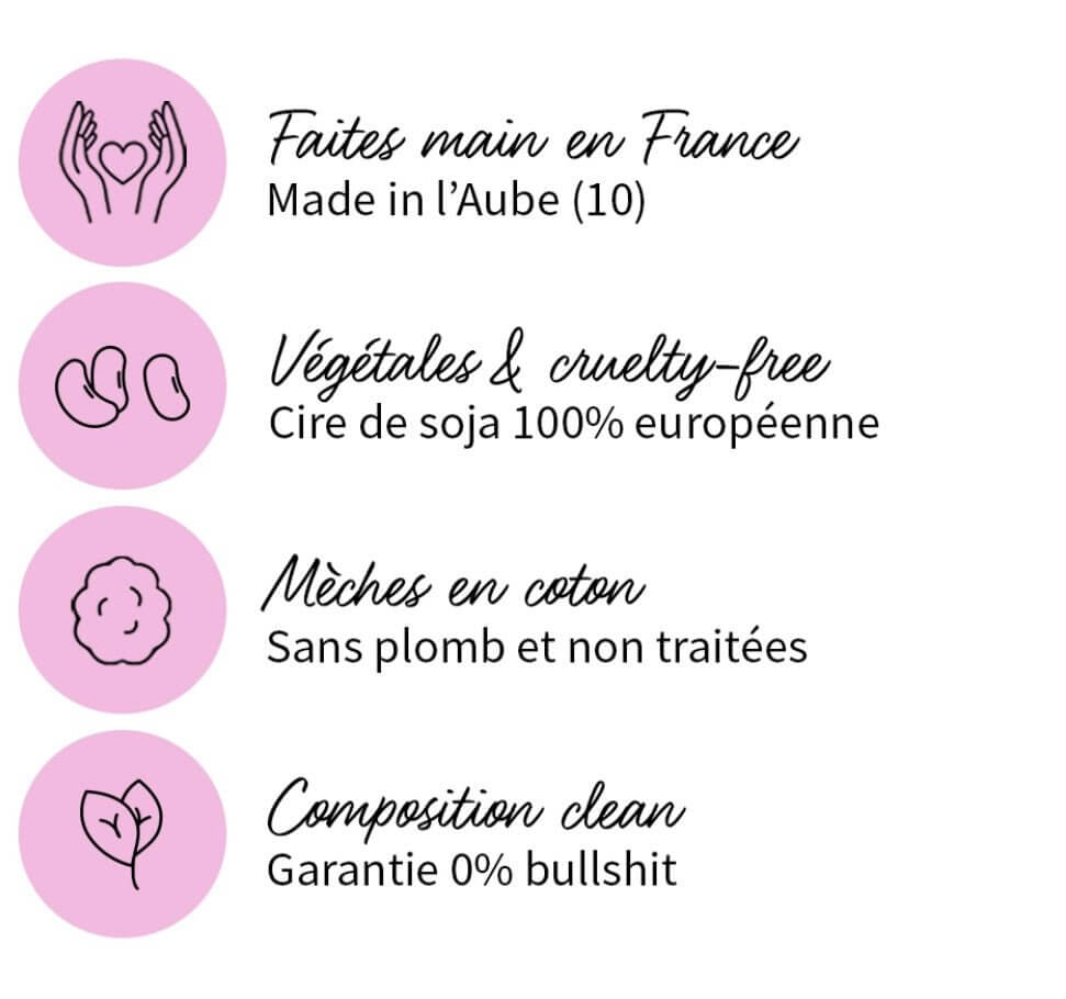 Bougie lithothérapie - Positive Bitch "bonne humeur" - Autours Madame