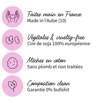 Bougie lithothérapie - Positive Bitch "bonne humeur" - Autours Madame