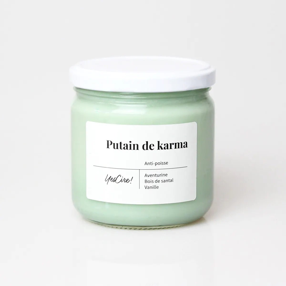 Bougie lithothérapie - Putain de karma | Aventurine "anti-poisse" - Autours Madame