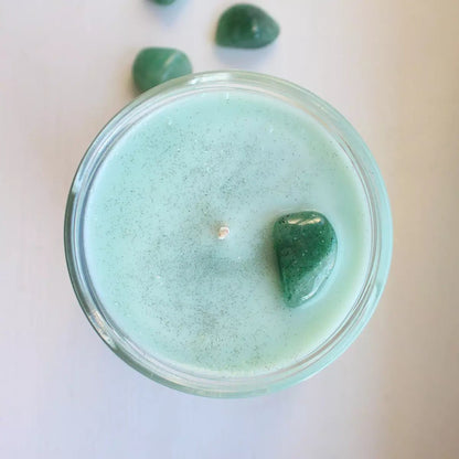 Bougie lithothérapie - Putain de karma | Aventurine "anti-poisse" - Autours Madame