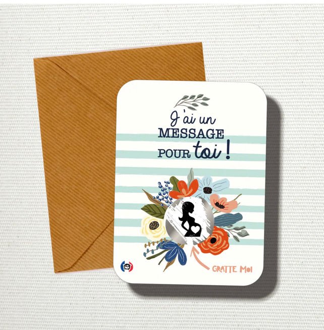 Carte à gratter Annonce de grossesse - Autours Madame