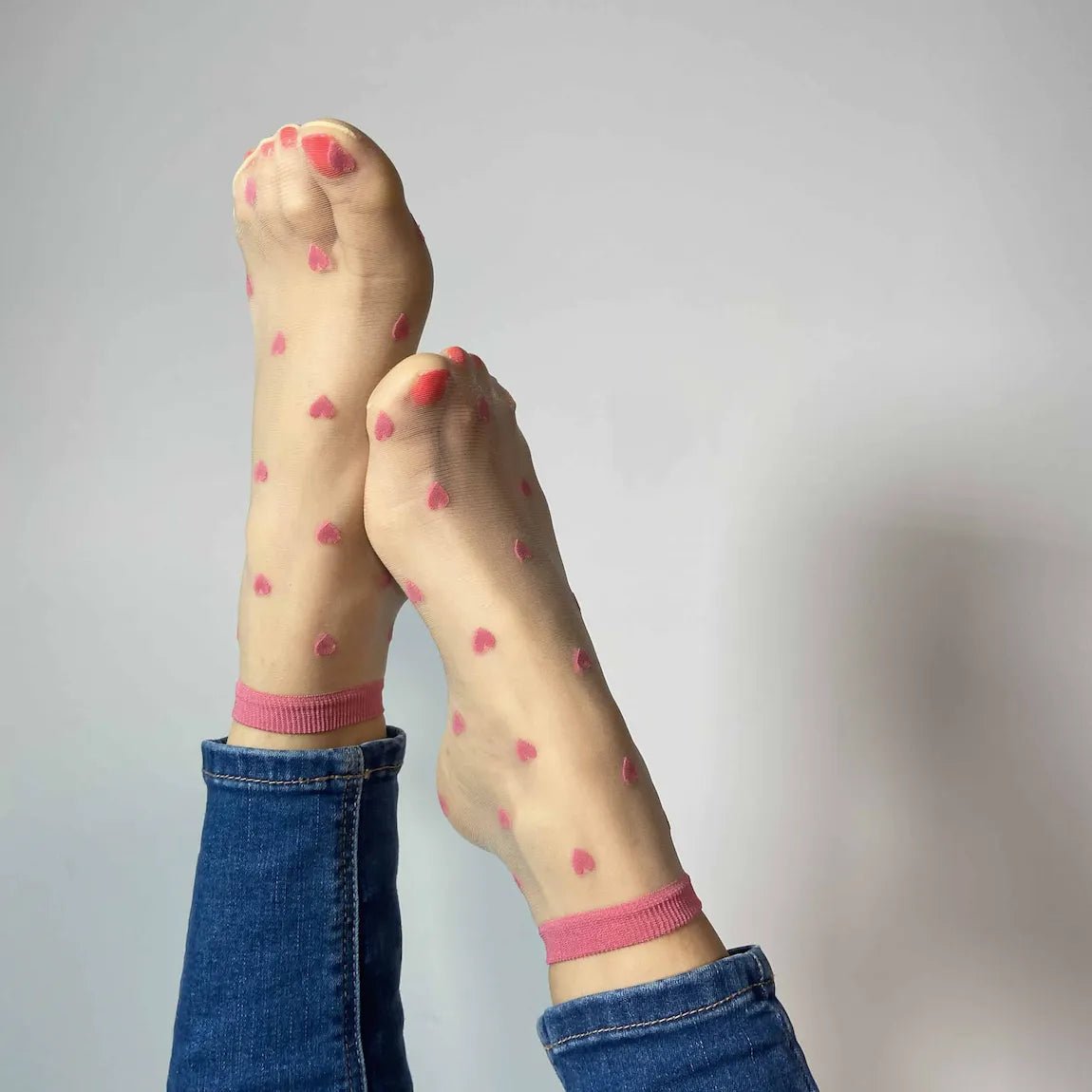 Chaussettes / Socquettes Louise Coeur Rose - Autours Madame