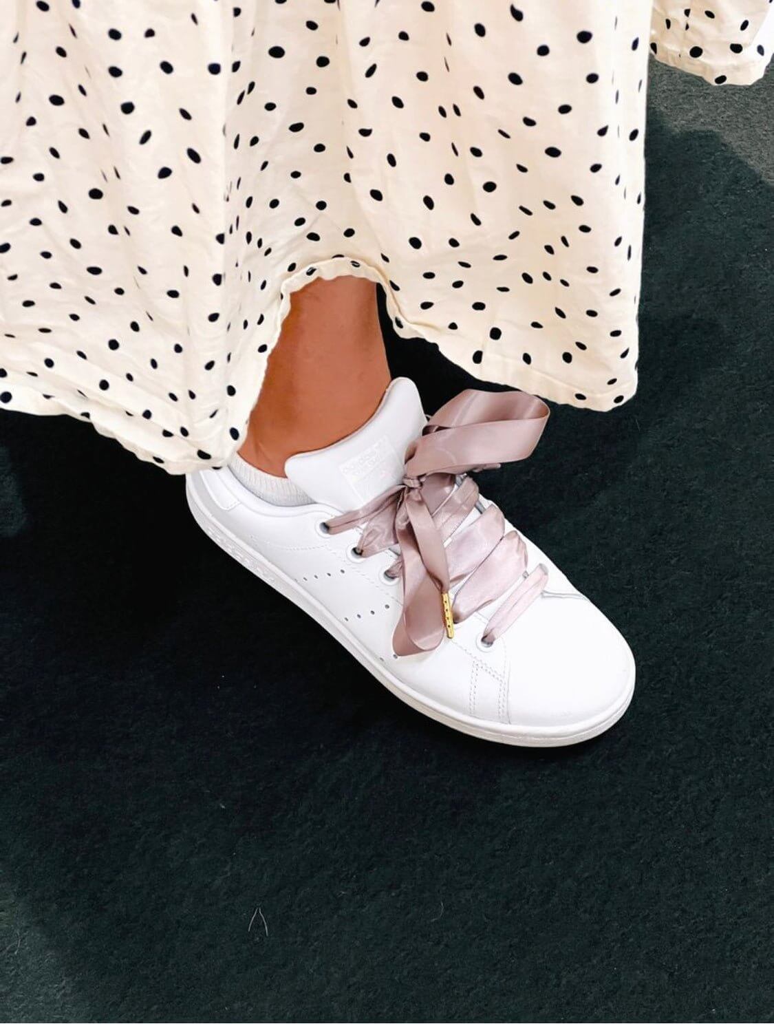 Lacets chaussures satin Mauve - Autours Madame